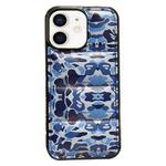 For iPhone 11 Camouflage Eiderdown Airbag Phone Case(Blue-B)
