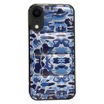 For iPhone XR Camouflage Eiderdown Airbag Phone Case(Blue-B)