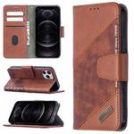 For iPhone 12 / 12 Pro Matching Color Crocodile Texture Horizontal Flip PU Leather Case with Wallet & Holder & Card Slots(Brown)