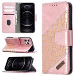 For iPhone 12 / 12 Pro Matching Color Crocodile Texture Horizontal Flip PU Leather Case with Wallet & Holder & Card Slots(Rose Gold)