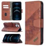 For iPhone 12 Pro Max Matching Color Crocodile Texture Horizontal Flip PU Leather Case with Wallet & Holder & Card Slots(Brown)