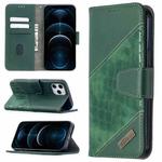 For iPhone 12 Pro Max Matching Color Crocodile Texture Horizontal Flip PU Leather Case with Wallet & Holder & Card Slots(Green)