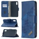 For Xiaomi Redmi 9A Matching Color Crocodile Texture Horizontal Flip PU Leather Case with Wallet & Holder & Card Slots(Blue)