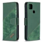 For Xiaomi Redmi 9C Matching Color Crocodile Texture Horizontal Flip PU Leather Case with Wallet & Holder & Card Slots(Green)