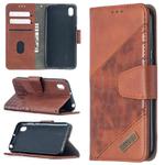 For Huawei Y5(2019) Matching Color Crocodile Texture Horizontal Flip PU Leather Case with Wallet & Holder & Card Slots(Brown)