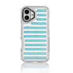 For iPhone 16 Plus Capsule Glitter TPU Hybrid PC Airbag Phone Case(Blue)