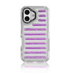 For iPhone 16 Capsule Glitter TPU Hybrid PC Airbag Phone Case(Purple)