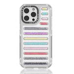 For iPhone 15 Pro Max Capsule Glitter TPU Hybrid PC Airbag Phone Case(Mixed Color)