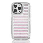 For iPhone 15 Pro Max Capsule Glitter TPU Hybrid PC Airbag Phone Case(Pink)