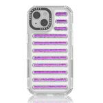 For iPhone 15 Plus / 14 Plus Capsule Glitter TPU Hybrid PC Airbag Phone Case(Purple)