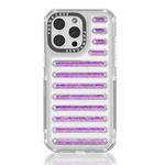 For iPhone 14 Pro Max Capsule Glitter TPU Hybrid PC Airbag Phone Case(Purple)