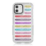 For iPhone 12 / 12 Pro Capsule Glitter TPU Hybrid PC Airbag Phone Case(Mixed Color)