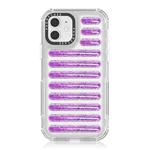 For iPhone 12 / 12 Pro Capsule Glitter TPU Hybrid PC Airbag Phone Case(Purple)