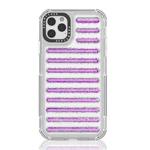 For iPhone 11 Pro Max Capsule Glitter TPU Hybrid PC Airbag Phone Case(Purple)