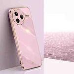 For Redmi K80 XINLI Straight 6D Plating Gold Edge TPU Phone Case(Cherry Purple)