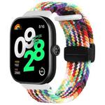 For Xiaomi Smart Band 9 Pro / 8 Pro Folding Magnetic Buckle Braided Watch Band(Rainbow)