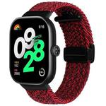 For Xiaomi Smart Band 9 Pro / 8 Pro Folding Magnetic Buckle Braided Watch Band(Black Sand Red)