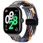 For Xiaomi Smart Band 9 Pro / 8 Pro Folding Magnetic Buckle Braided Watch Band(Denim Color)