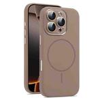 For iPhone 16 Pro AG Fine Hole Liquid Silicone MagSafe Magnetic Phone Case(Brown)