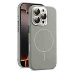 For iPhone 16 Pro AG Fine Hole Liquid Silicone MagSafe Magnetic Phone Case(Titanium Gray)