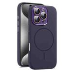 For iPhone 15 Pro Max AG Fine Hole Liquid Silicone MagSafe Magnetic Phone Case(Dark Purple)