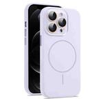 For iPhone 12 Pro AG Fine Hole Liquid Silicone MagSafe Magnetic Phone Case(Lilac)