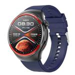 T82 1.43 inch Round Screen BT Call Smart Watch, Heart Rate / Blood Pressure / Blood Oxygen / Sleep / Blood Sugar / HRV / Metope / SOS, Strap:Silicone Blue