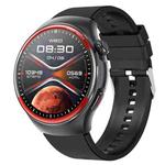 T82 1.43 inch Round Screen BT Call Smart Watch, Heart Rate / Blood Pressure / Blood Oxygen / Sleep / Blood Sugar / HRV / Metope / SOS, Strap:Silicone Black