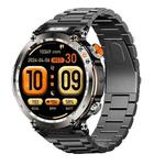 HT30 1.7 inch IP68 Waterproof Steel Band Smart Watch, Support Flashlight / Banknote Detector Light / Compass(Black)