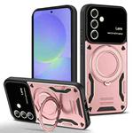 For Samsung Galaxy A56 / A36 5G Large Window MagSafe Holder Phone Case(Rose Gold)