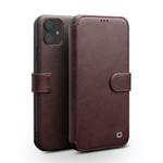 For iPhone 11 QIALINO Business Magnetic Buckle Horizontal Flip Leather Case with Card Slots(Dark Brown)