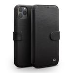 For iPhone 11 Pro QIALINO Business Magnetic Buckle Horizontal Flip Leather Case with Card Slots(Black)