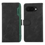 For Google Pixel 9a ABEEL Color Block Magnetic RFID Leather Phone Case(Black-Green)