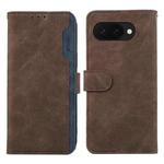 For Google Pixel 9a ABEEL Color Block Magnetic RFID Leather Phone Case(Brown-Blue)