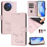 For Doogee Note 59 / Note 59 Pro Smile Embossing RFID Leather Phone Case(Pink)