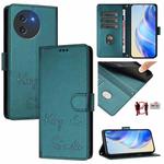 For Doogee Note 59 / Note 59 Pro Smile Embossing RFID Leather Phone Case(Peacock Green)
