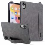 For iPad mini 6 / mini 2024 TPU Leather Back Tablet Case with Wristband(Grey)
