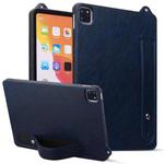 For iPad Air 11 2025 / 2024 TPU Leather Back Tablet Case with Wristband(Dark Blue)