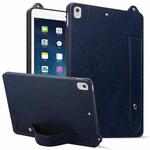 For iPad 10.2 2021 / 2020 / 10.5 2019 TPU Leather Back Tablet Case with Wristband(Dark Blue)