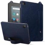 For Amazon Fire HD 8 2018 / 2017 TPU Leather Back Tablet Case with Wristband(Dark Blue)