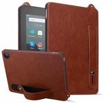 For Amazon Kindle Fire HD10 / HD10 Plus TPU Leather Back Tablet Case with Wristband(Brown)