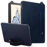 For Amazon Kindle Paperwhite 12th 2024 TPU Leather Back Tablet Case with Wristband(Dark Blue)