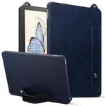 For Amazon Kindle Paperwhite 5 11th TPU Leather Back Tablet Case with Wristband(Dark Blue)