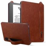 For Amazon Kindle Scribe 10.2 2024 TPU Leather Back Tablet Case with Wristband(Brown)