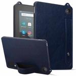 For Amazon Kindle HD8 / HD8 Plus 2024 TPU Leather Back Tablet Case with Wristband(Dark Blue)