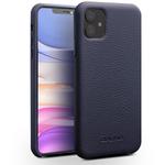 For iPhone 11 QIALINO Shockproof Top-grain Leather Protective Case(Royal Blue)