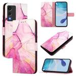 For Cubot A10 PT003 Marble Pattern Flip Leather Phone Case(Pink Purple Gold)