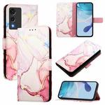 For Cubot A10 PT003 Marble Pattern Flip Leather Phone Case(Rose Gold)