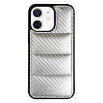For iPhone 11 Carbon Fiber Texture Down Jacket Phone Case(Silver)