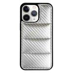 For iPhone 11 Pro Max Carbon Fiber Texture Down Jacket Phone Case(Silver)